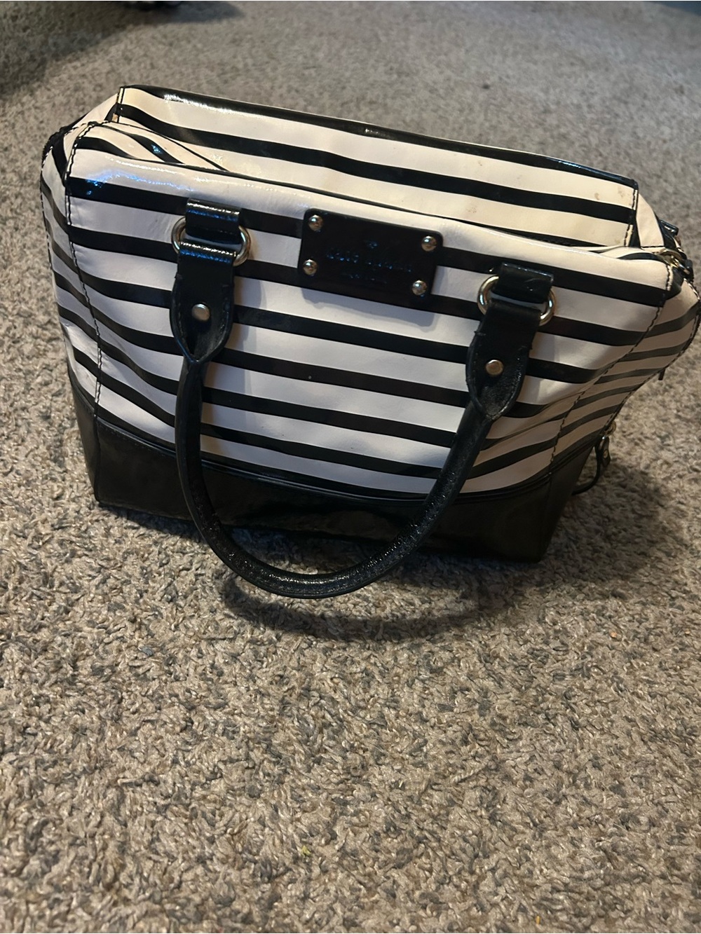 Kate Spade Striped Black & White Tote Bag